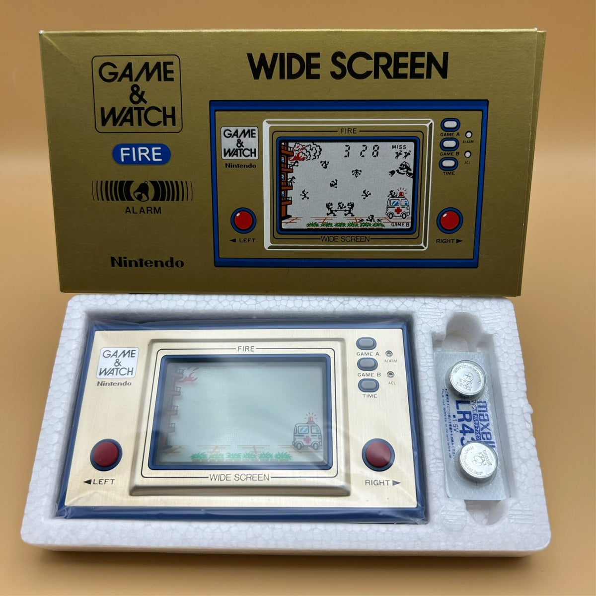 FIRE Nintendo Game & Watch Wide Screen FR-27 1981 New Old Stock NOS