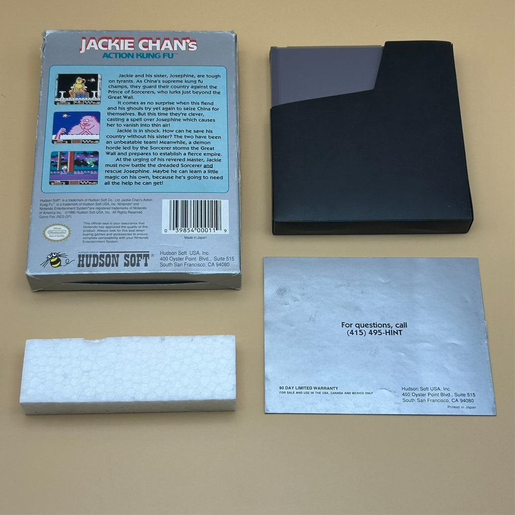 Nintendo NES Game JACKIE CHAN'S ACTION KUNG FU w/ Box Authentic Tested