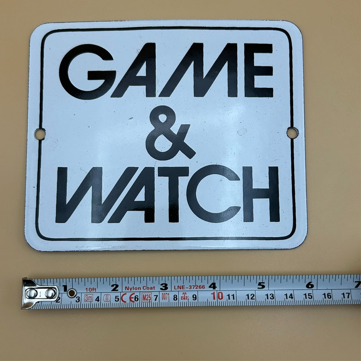 Nintendo Game & Watch Metal Shop Sign Vintage 1980s