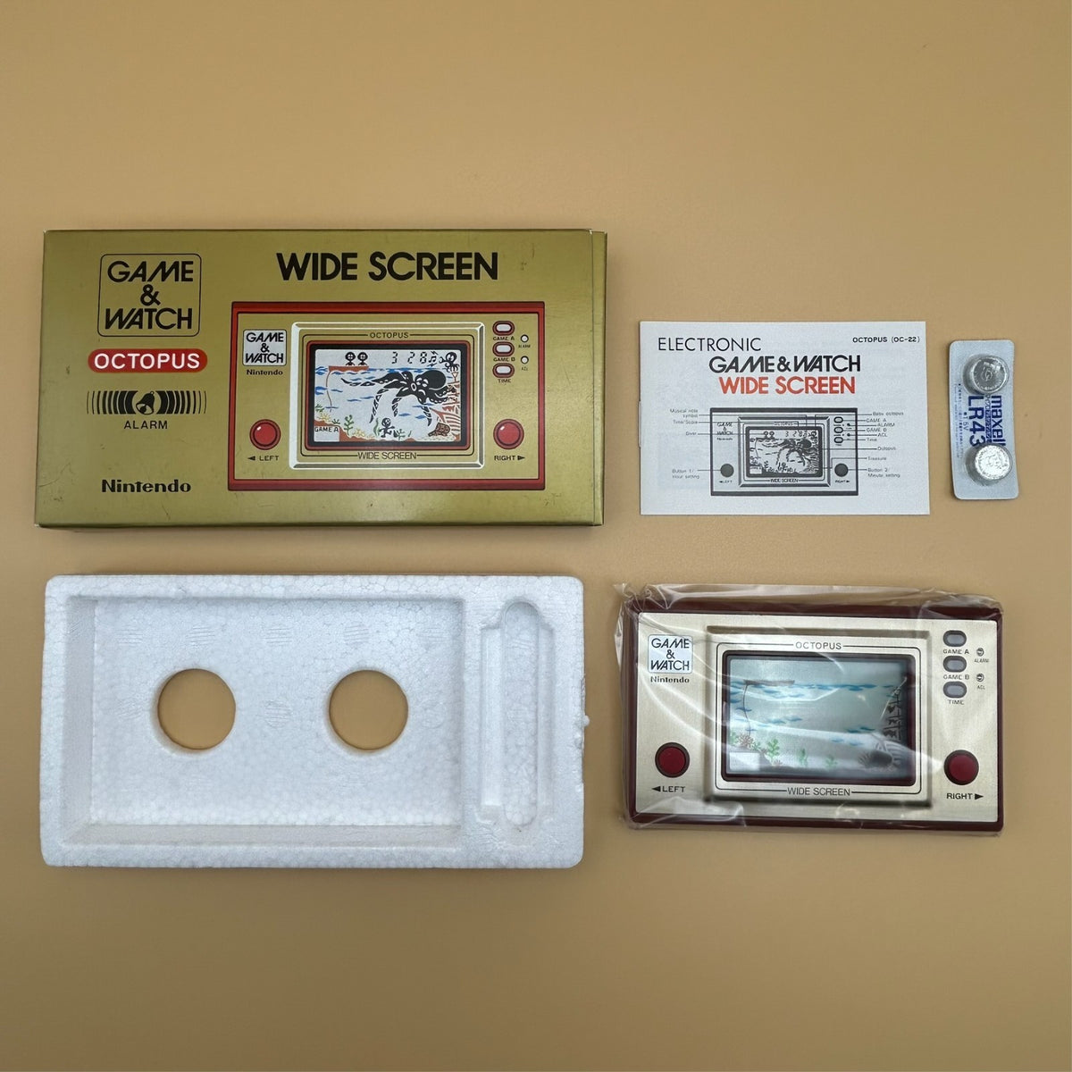 OCTOPUS Nintendo Game & Watch Wide Screen OC-22 1981 New Old Stock NOS
