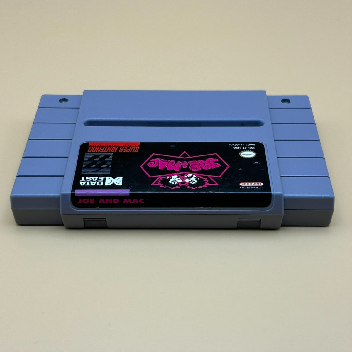 SNES JOE & MAC Authentic Super Nintendo Game Cart Cleaned & Tested