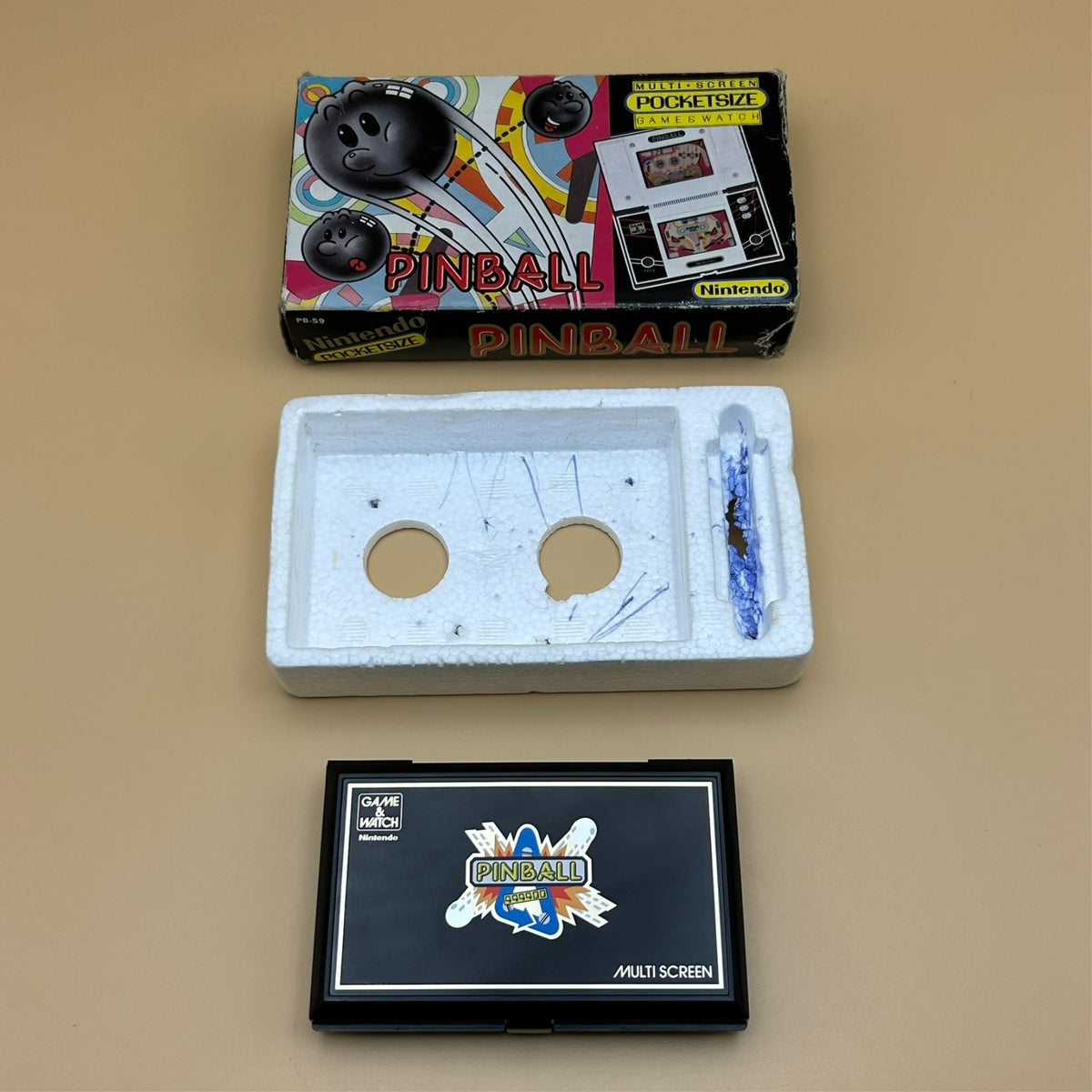 POCKETSIZE PINBALL Nintendo Game & Watch  PB-59 1983 Near Mint In Box