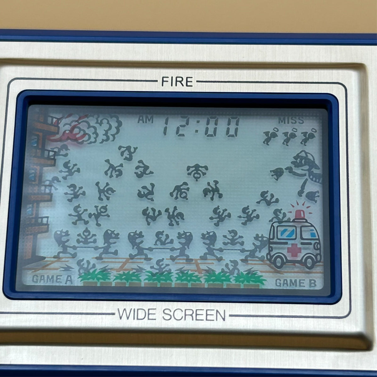 FIRE Nintendo Game & Watch Wide Screen FR-27 1981 New Old Stock NOS