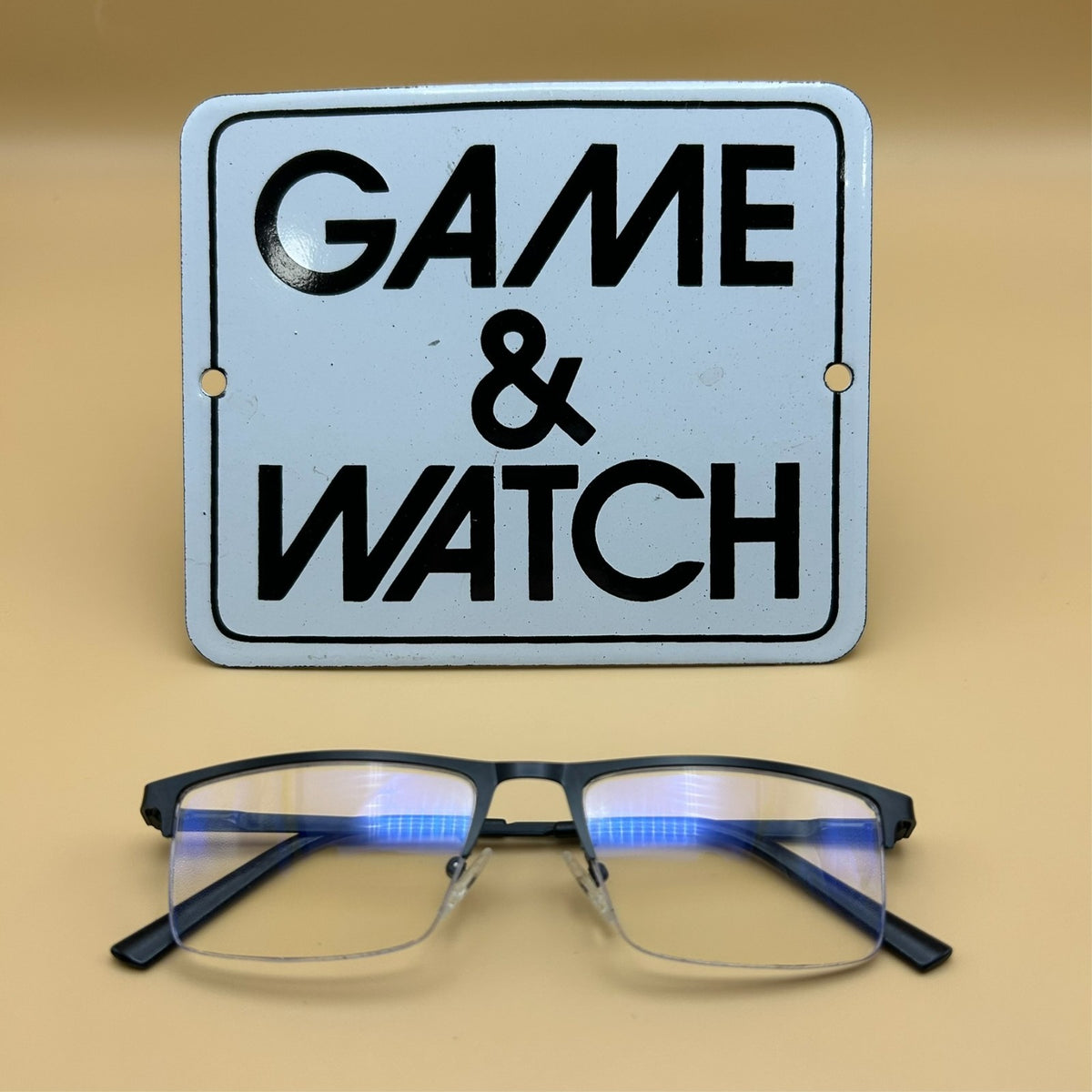 Nintendo Game & Watch Metal Shop Sign Vintage 1980s