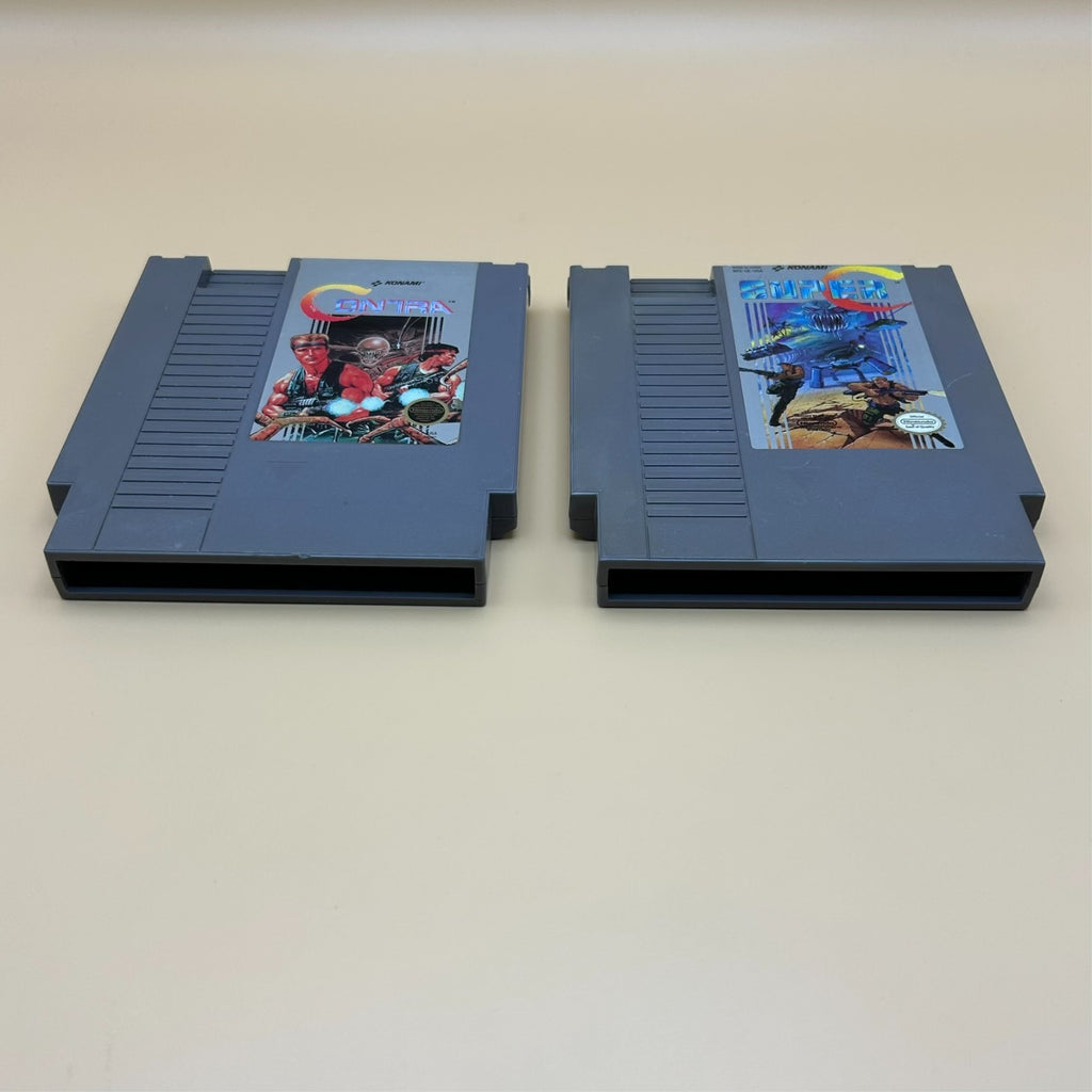 CONTRA & SUPER C NES Game Lot Authentic Nintendo Carts Cleaned & Tested