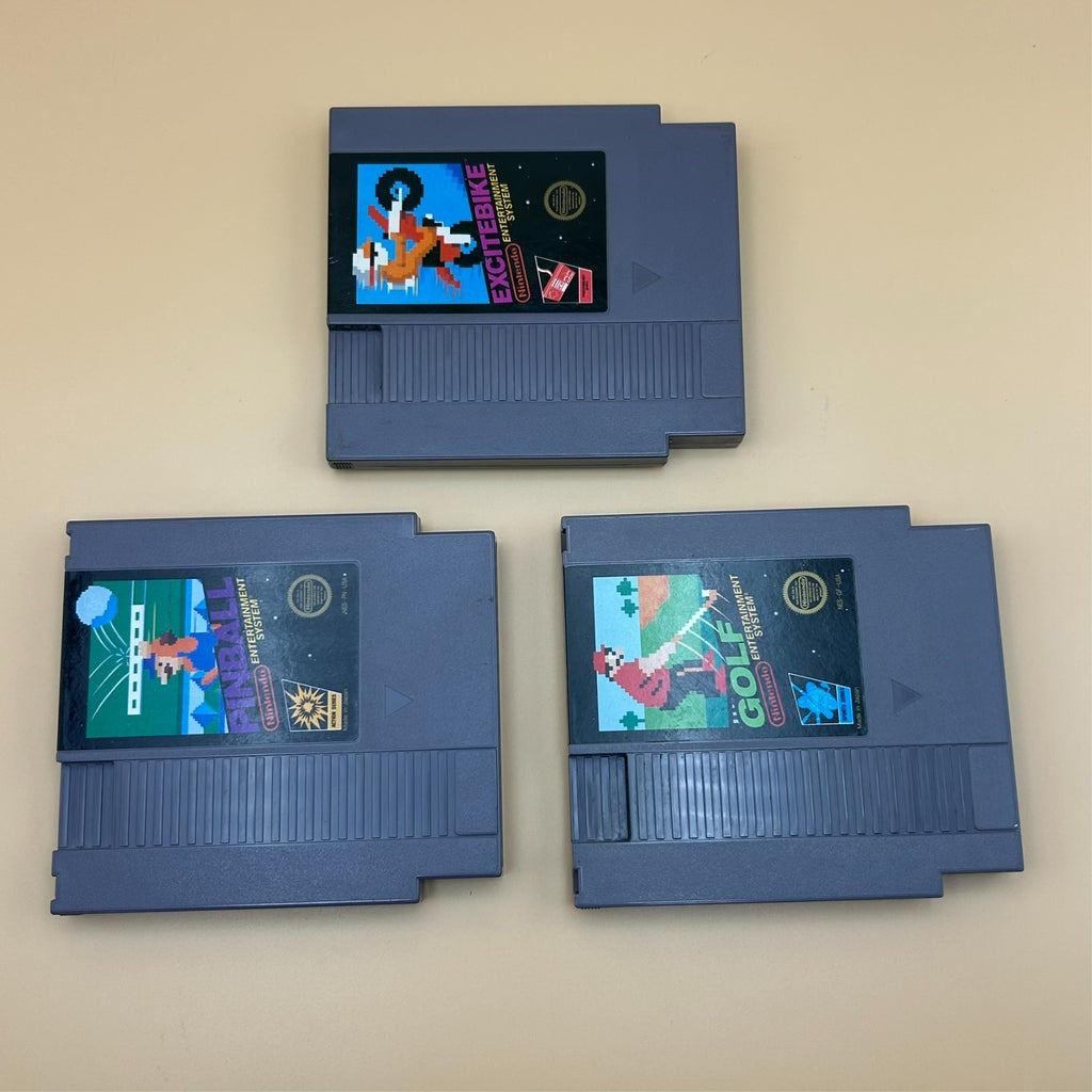 EXCITEBIKE / PINBALL / GOLF NES Lot Authentic Nintendo Cleaned & Tested
