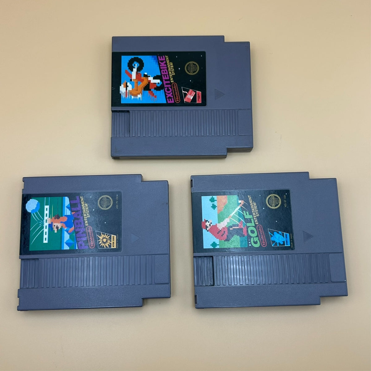 EXCITEBIKE / PINBALL / GOLF NES Lot Authentic Nintendo Cleaned & Tested