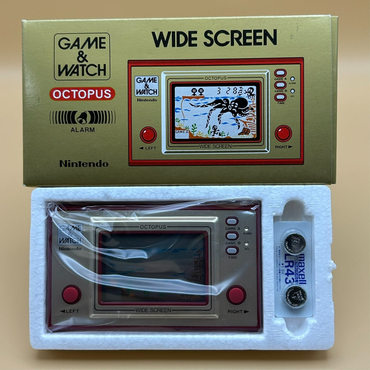 OCTOPUS Nintendo Game & Watch Wide Screen OC-22 1981 New Old Stock NOS