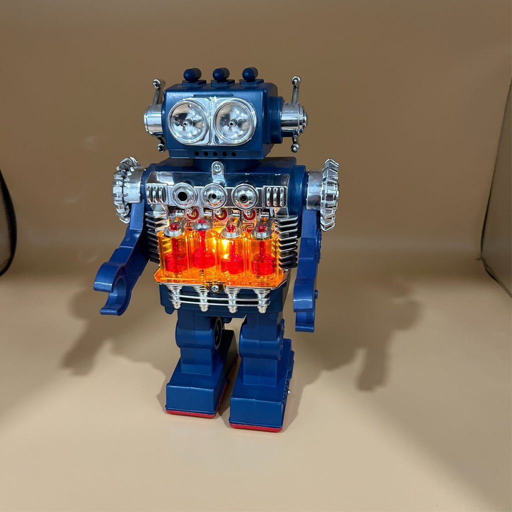 Horikawa Smoking Engine Robot Vintage Japan CIB 1970s