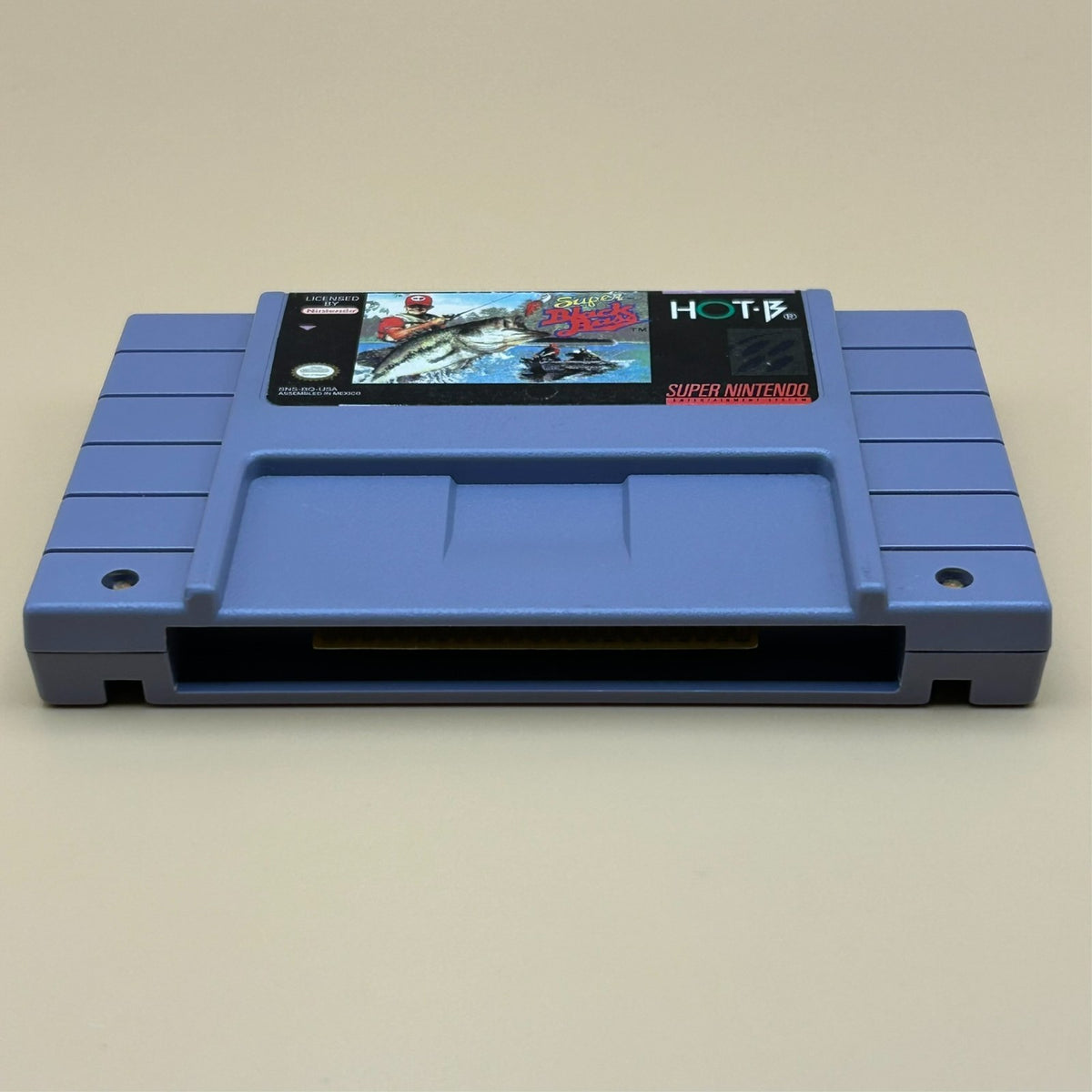 SNES SUPER BLACK BASS Authentic Super Nintendo Game Cart Cleaned & Tested