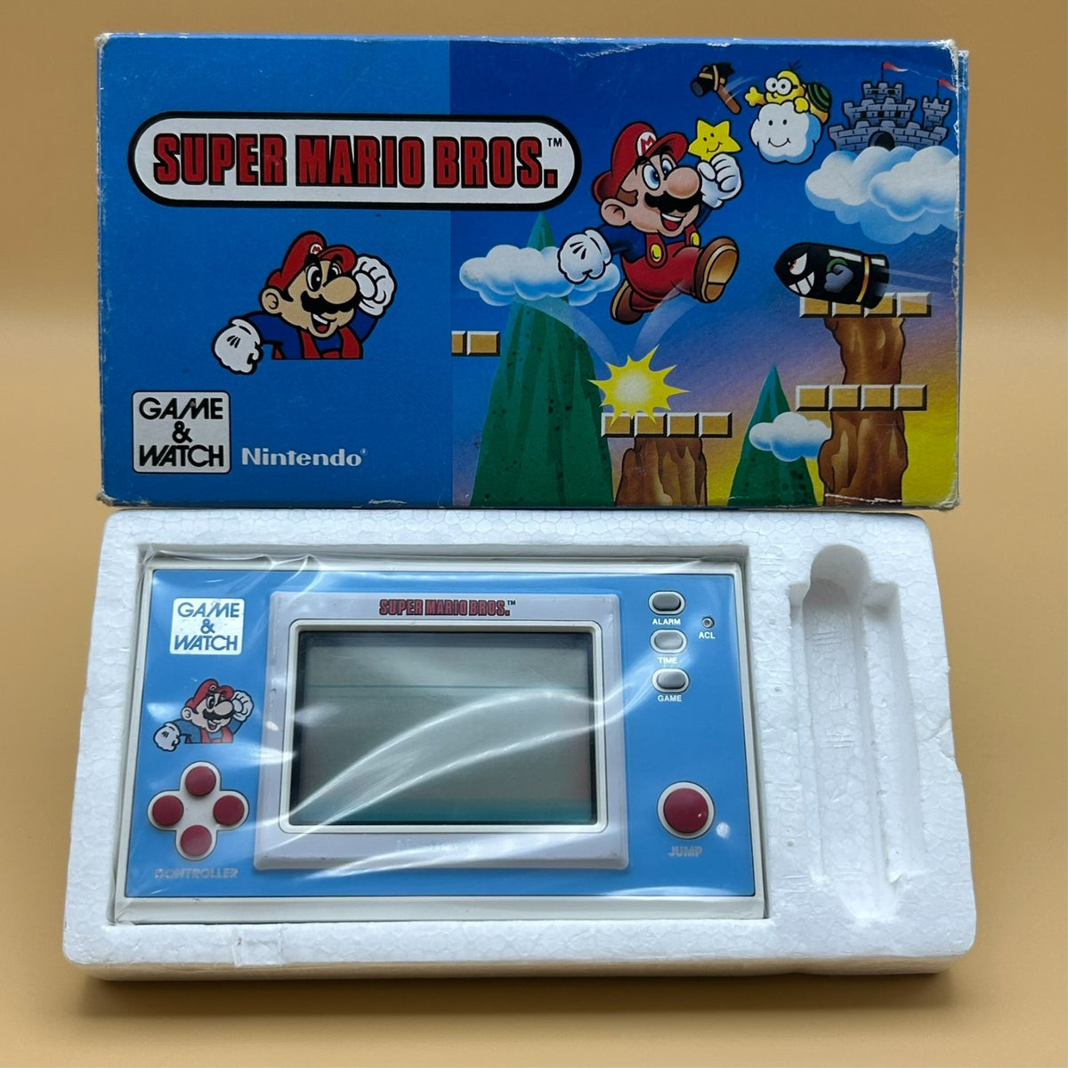 SUPER MARIO BROS. Nintendo Game & Watch YM-105 New Wide Series w/ Box 1988