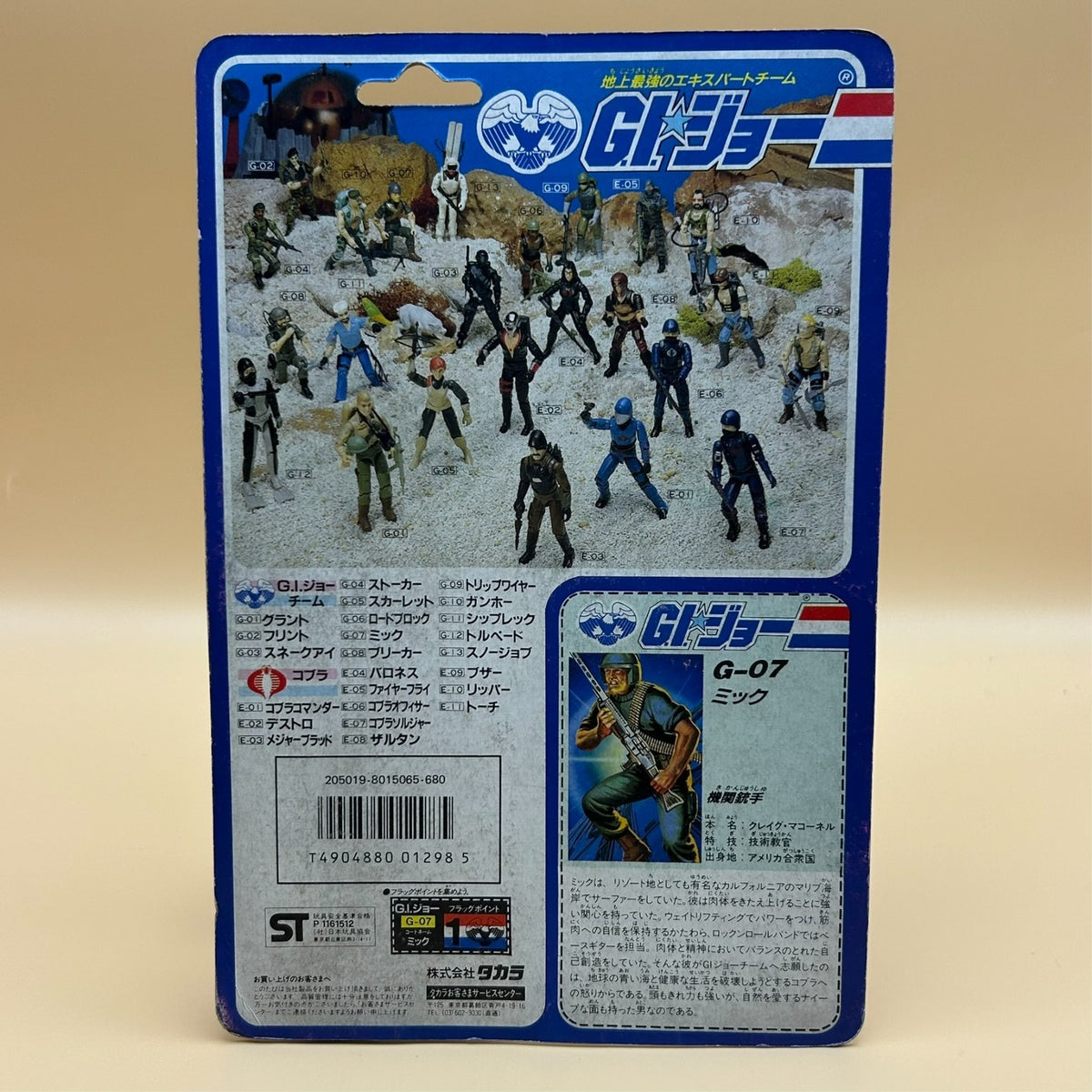 G.I. Joe Figure Takara MICK AKA ROCK  N' ROLL MOC Sealed 1986 Vintage Japan NOS