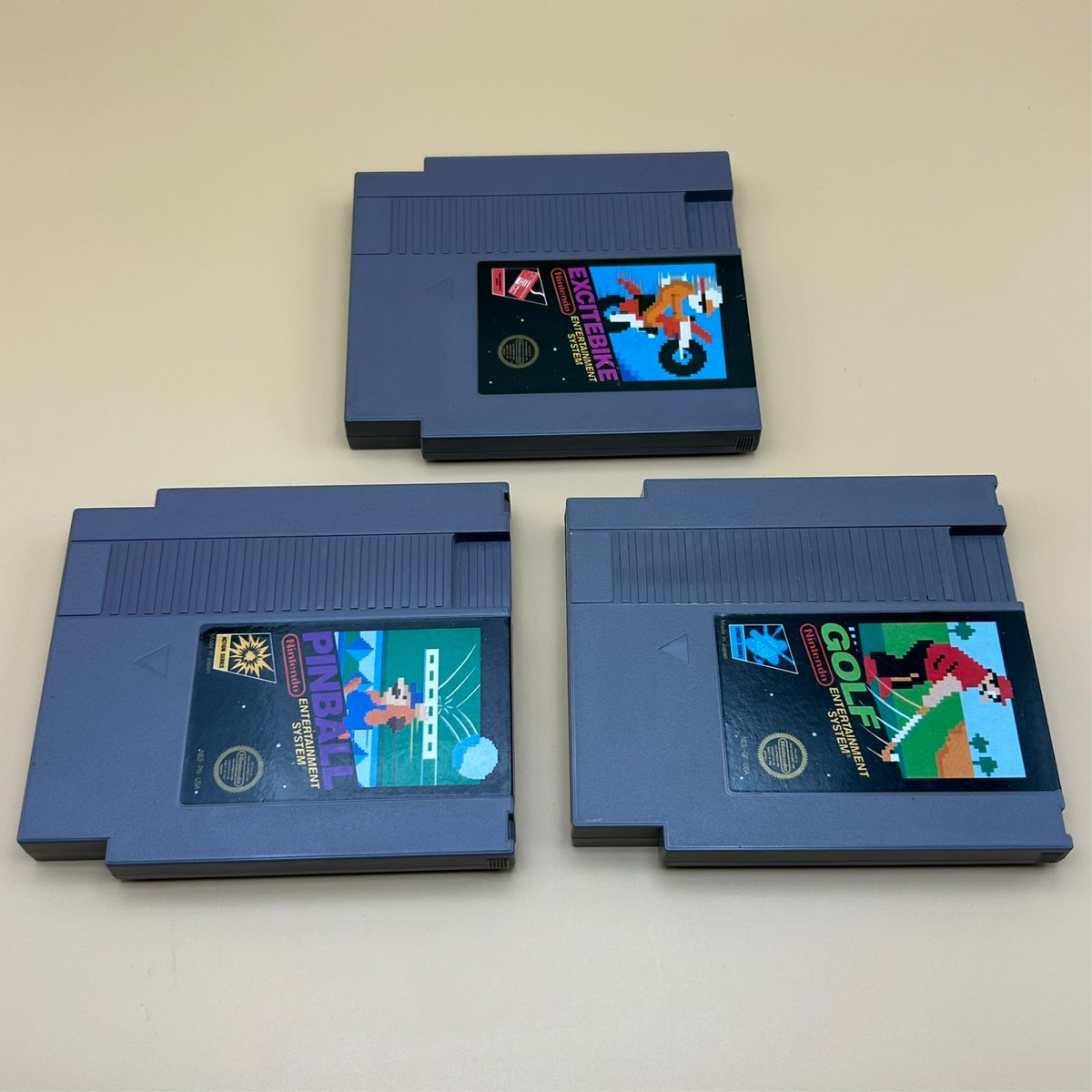 EXCITEBIKE / PINBALL / GOLF NES Lot Authentic Nintendo Cleaned & Tested