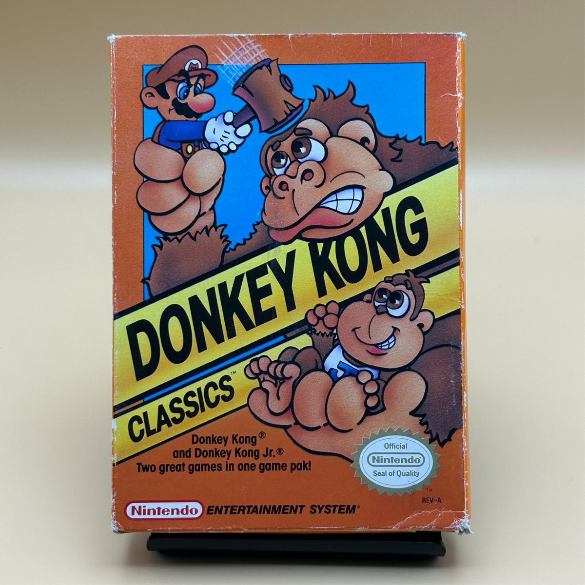 Nintendo NES Game Cart DONKEY KONG CLASSICS w/ Box Authentic Cleaned & Tested
