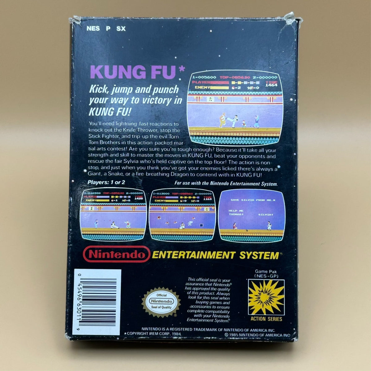 KUNG FU NES Game Authentic Nintendo Entertainment System Cart w/ Black Box