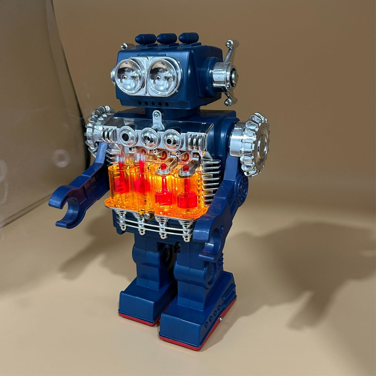 Horikawa Smoking Engine Robot Vintage Japan CIB 1970s