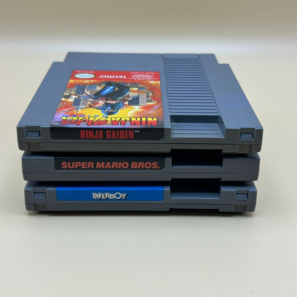 NES Lot Ninja Gaiden / Super Mario Bros / Paperboy Authentic Nintendo Tested