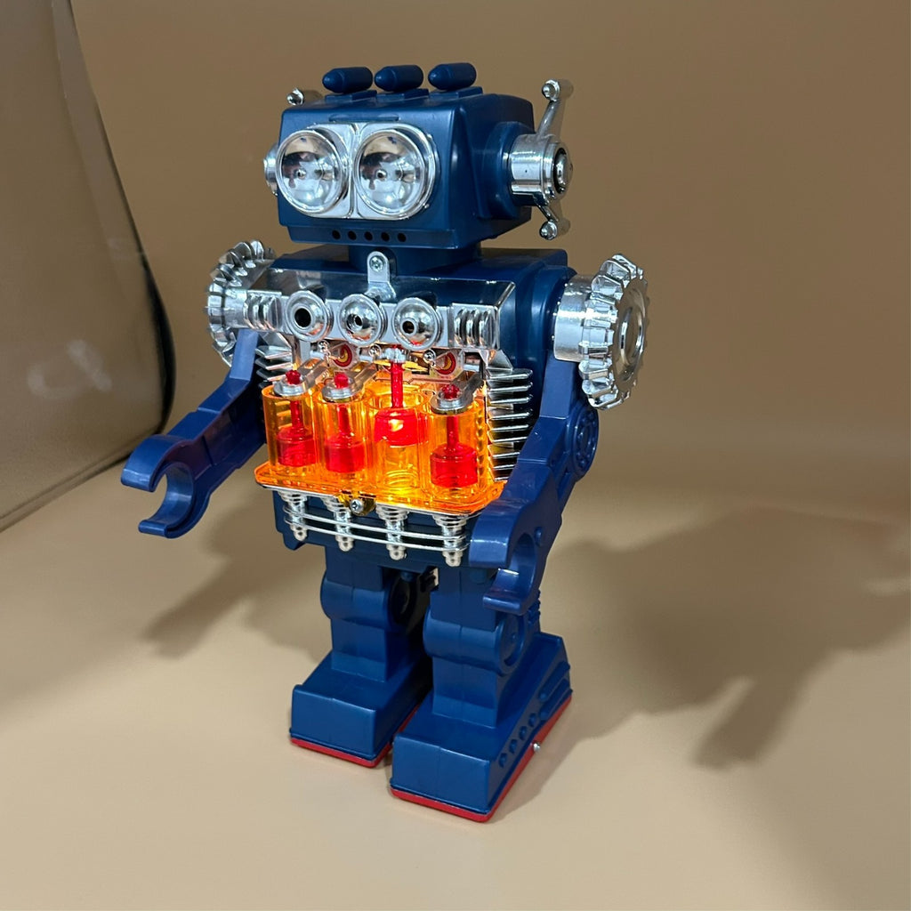 Horikawa Smoking Engine Robot Vintage Japan CIB 1970s