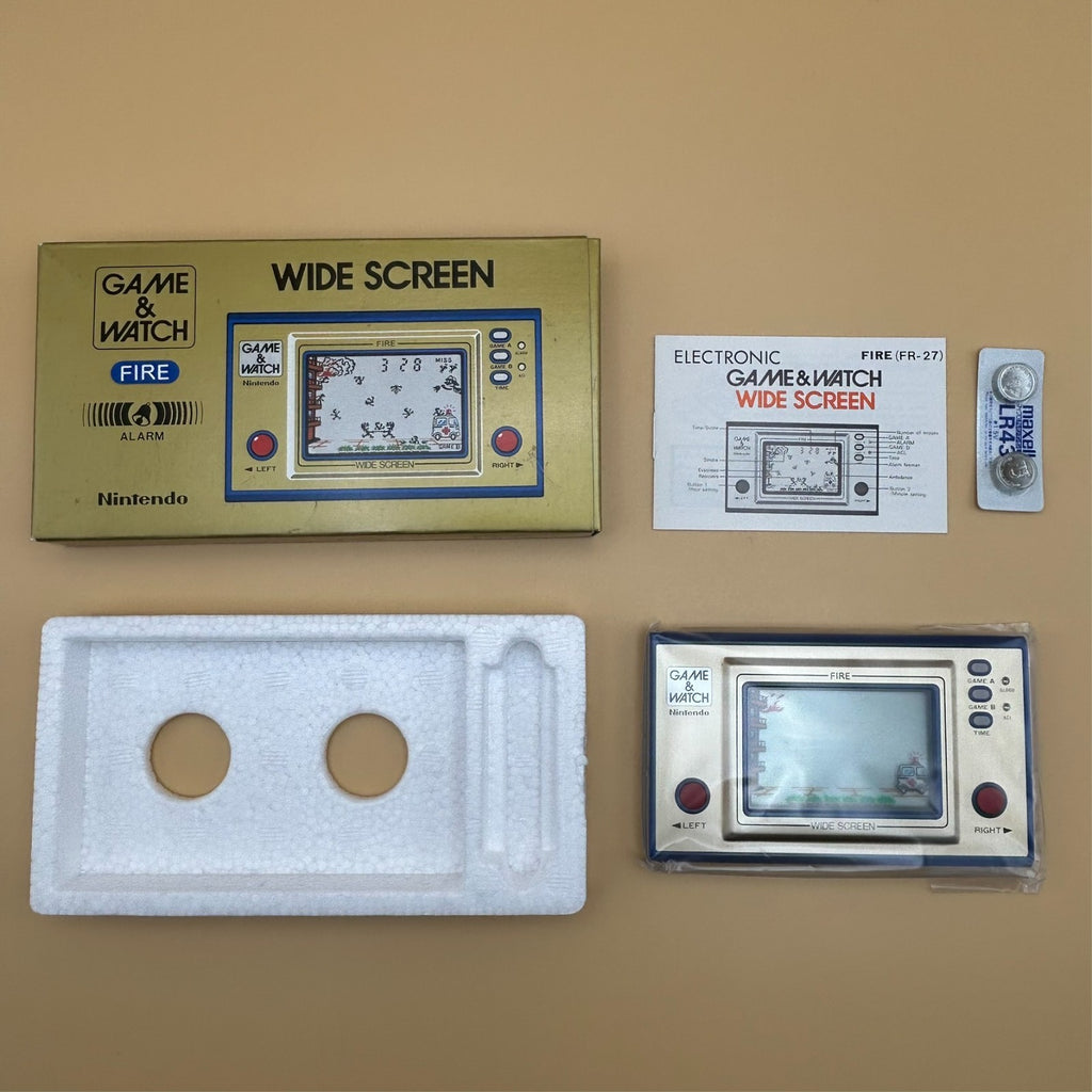 FIRE Nintendo Game & Watch Wide Screen FR-27 1981 New Old Stock NOS