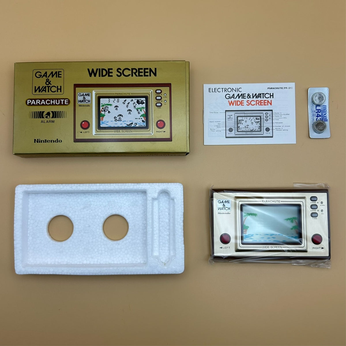 PARACHUTE Nintendo Game & Watch Wide Screen PR-21 1981 New Old Stock NOS