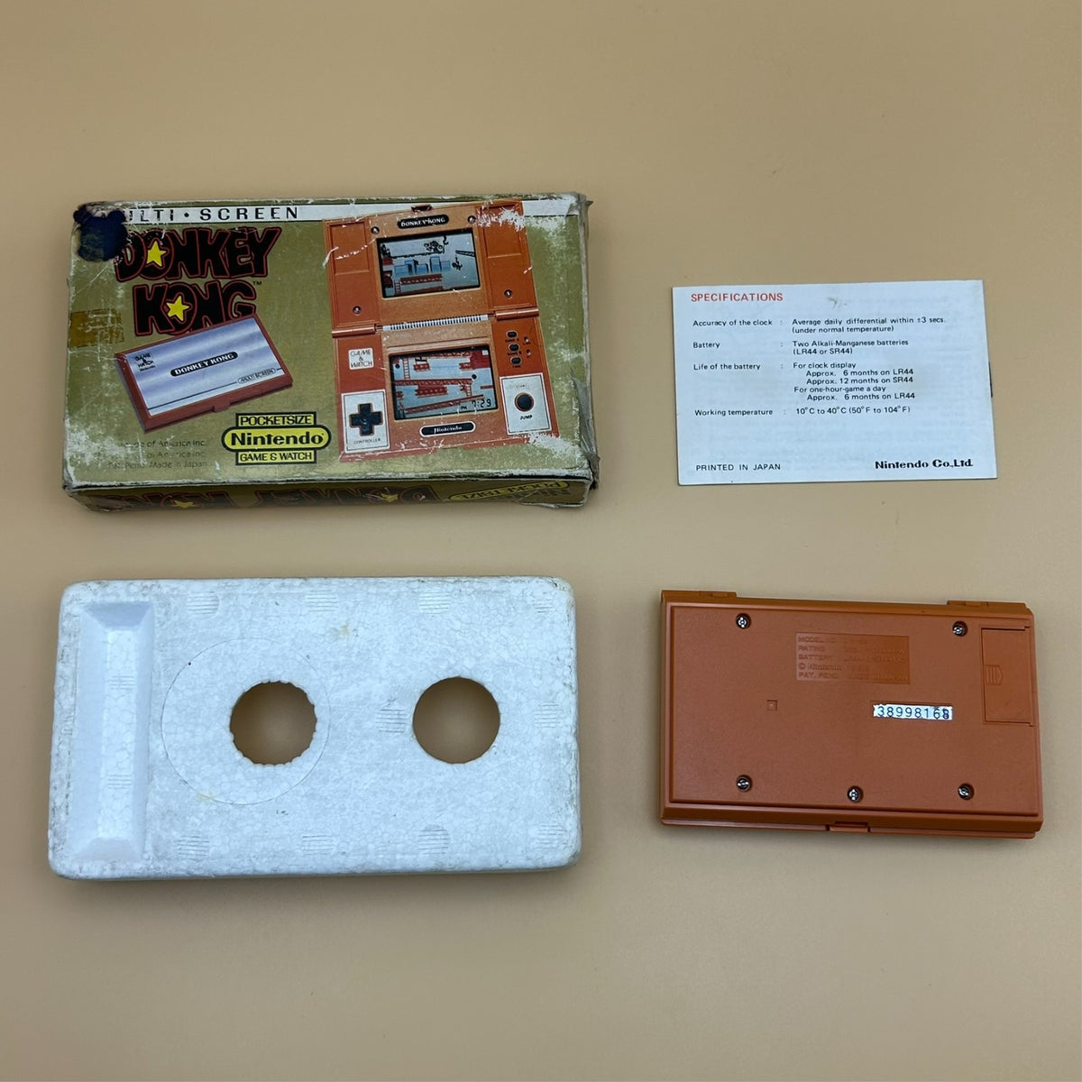 POCKETSIZE DONKEY KONG Nintendo Game & Watch DK-52 2nd Ed Rare "Sunset" Variant