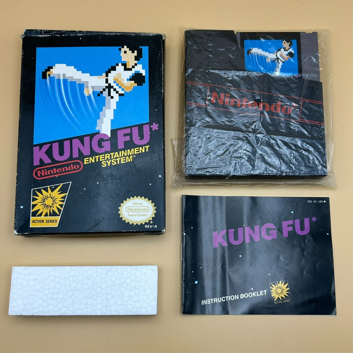 KUNG FU NES Game Authentic Nintendo Entertainment System Cart w/ Black Box