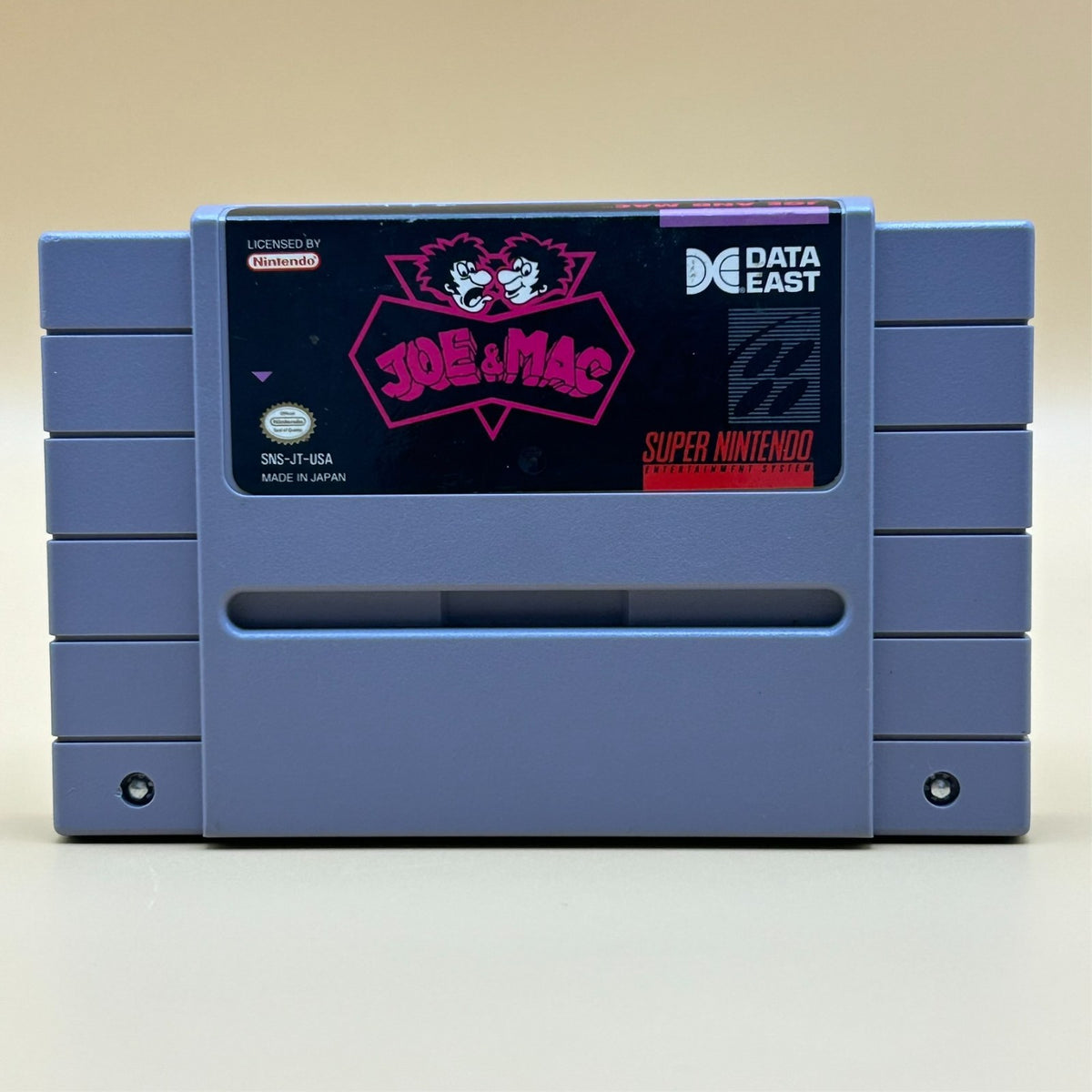 SNES JOE & MAC Authentic Super Nintendo Game Cart Cleaned & Tested