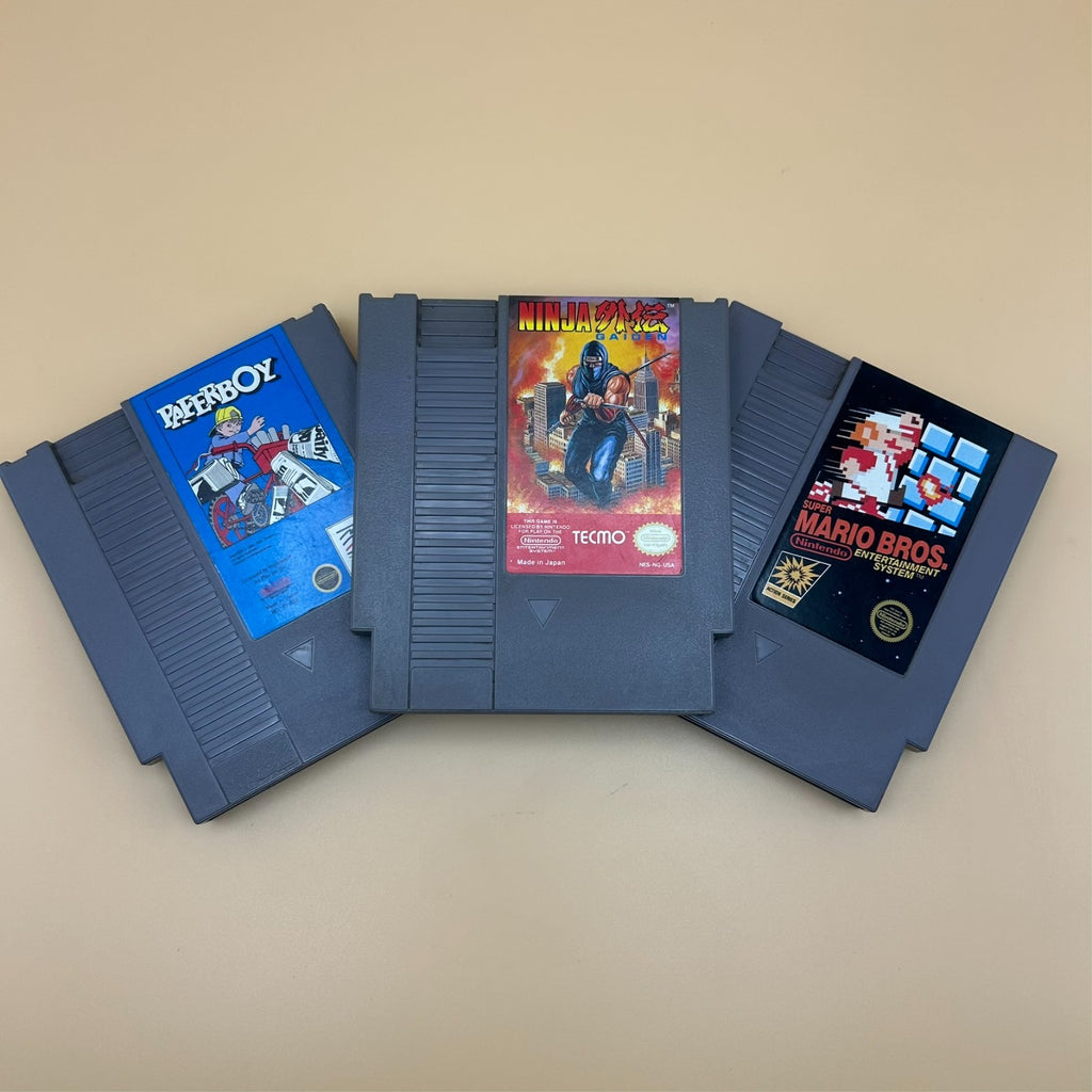 NES Lot Ninja Gaiden / Super Mario Bros / Paperboy Authentic Nintendo Tested