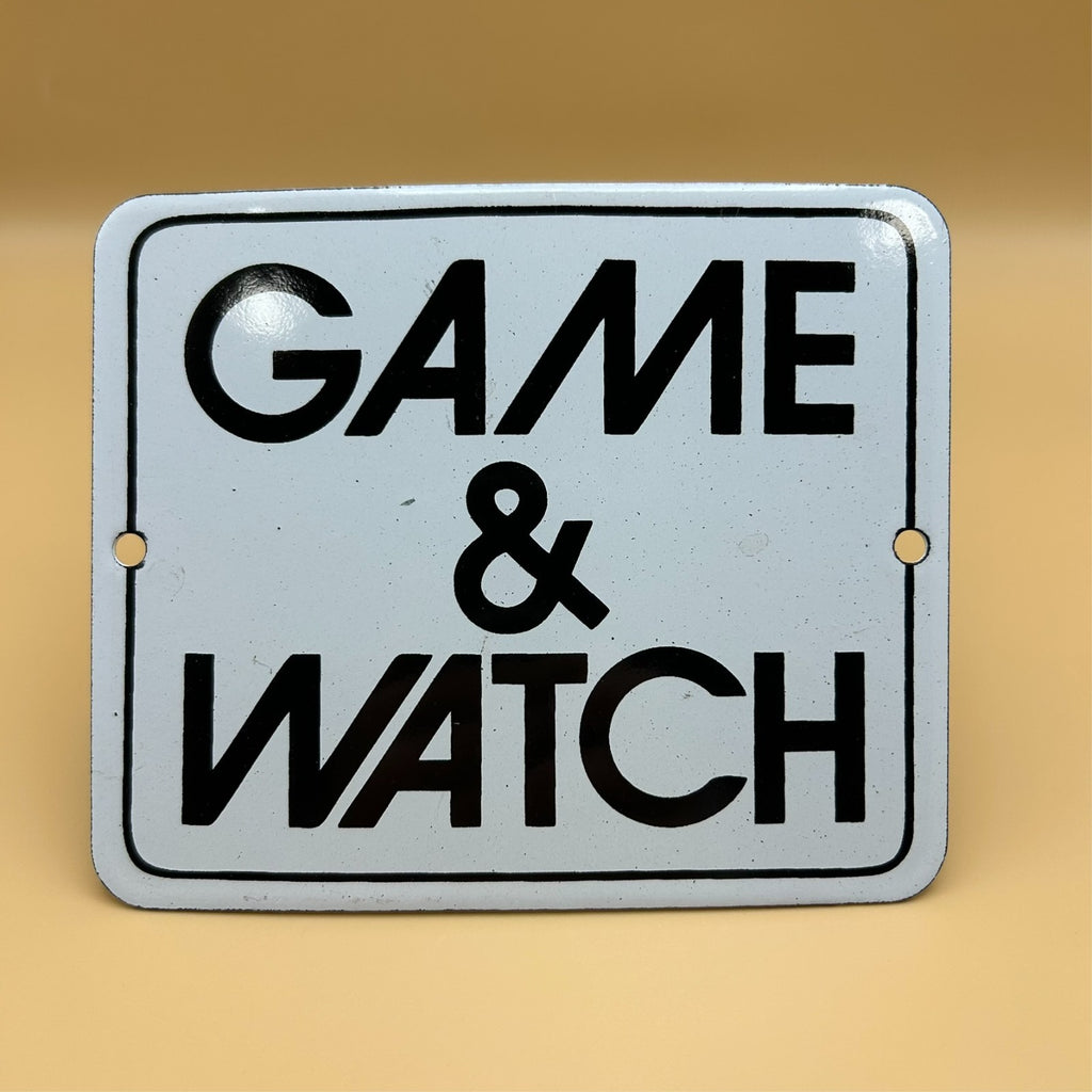 Nintendo Game & Watch Metal Shop Sign Vintage 1980s