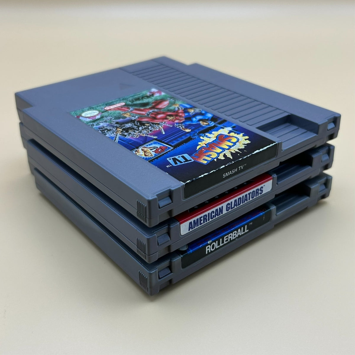 AMERICAN GLADIATORS / SMASH TV / ROLLERBALL NES Lot Authentic Nintendo Tested