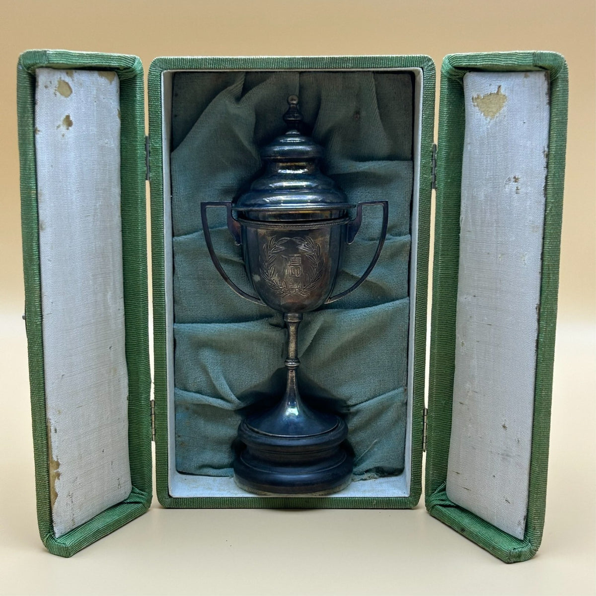 Antique Japanese Basketball Trophy Kyoto High School 1920s Vintage