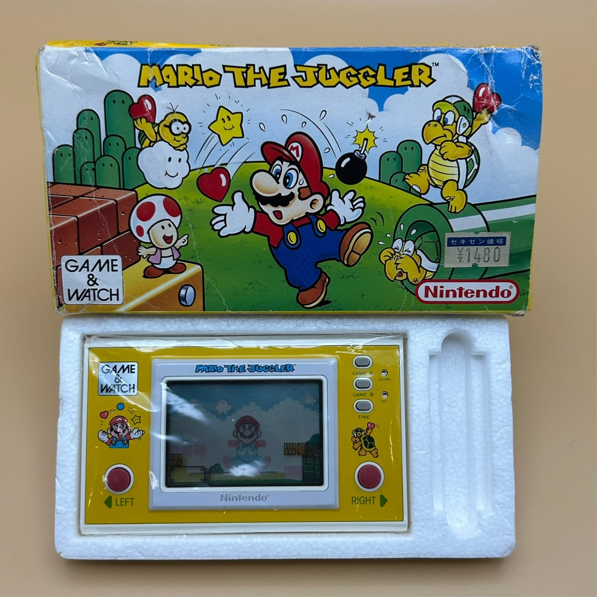 MARIO THE JUGGLER Nintendo Game & Watch MB-108 New Wide Series 1991 Mint in Box