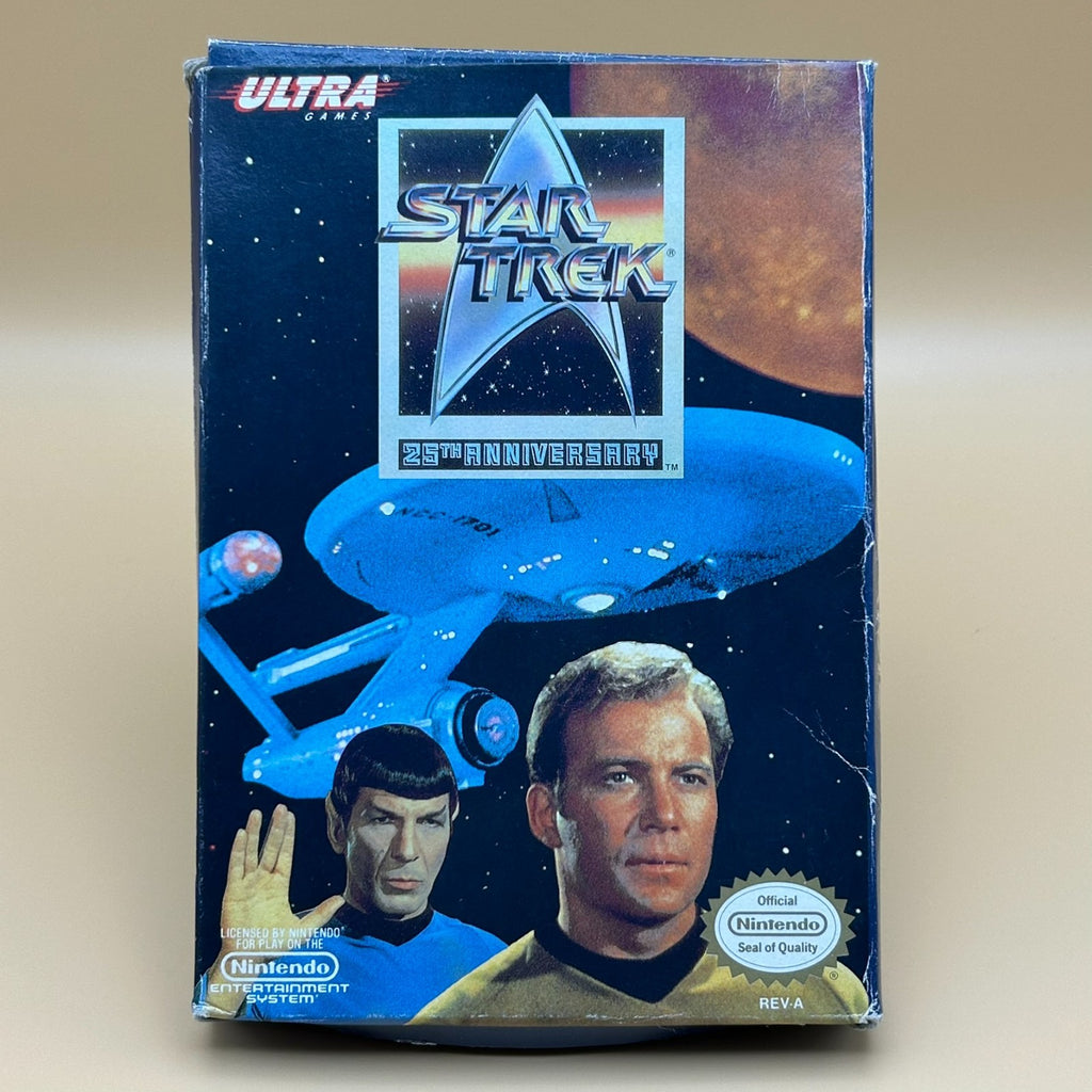 STAR TREK 25th Anniversary NES Game Authentic Nintendo Cart & Box Cleaned Tested