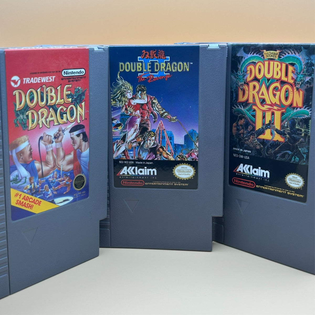DOUBLE DRAGON I II III 1 2 3 Trilogy NES Lot Authentic Nintendo Cleaned & Tested