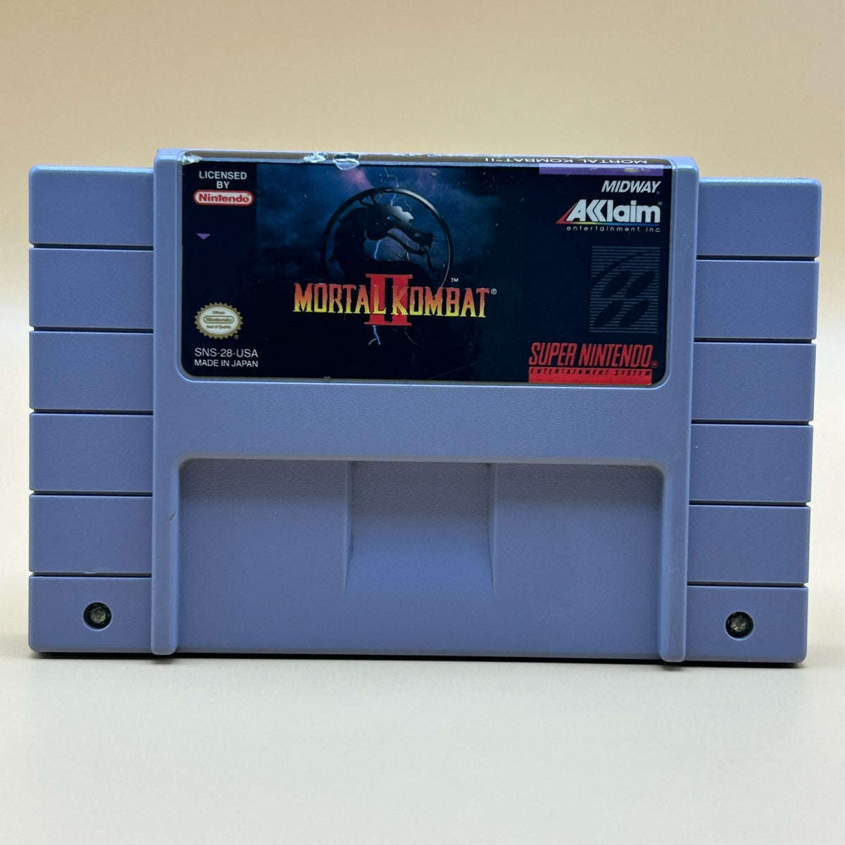 SNES MORTAL KOMBAT II Authentic Super Nintendo Game Cart Cleaned Tested