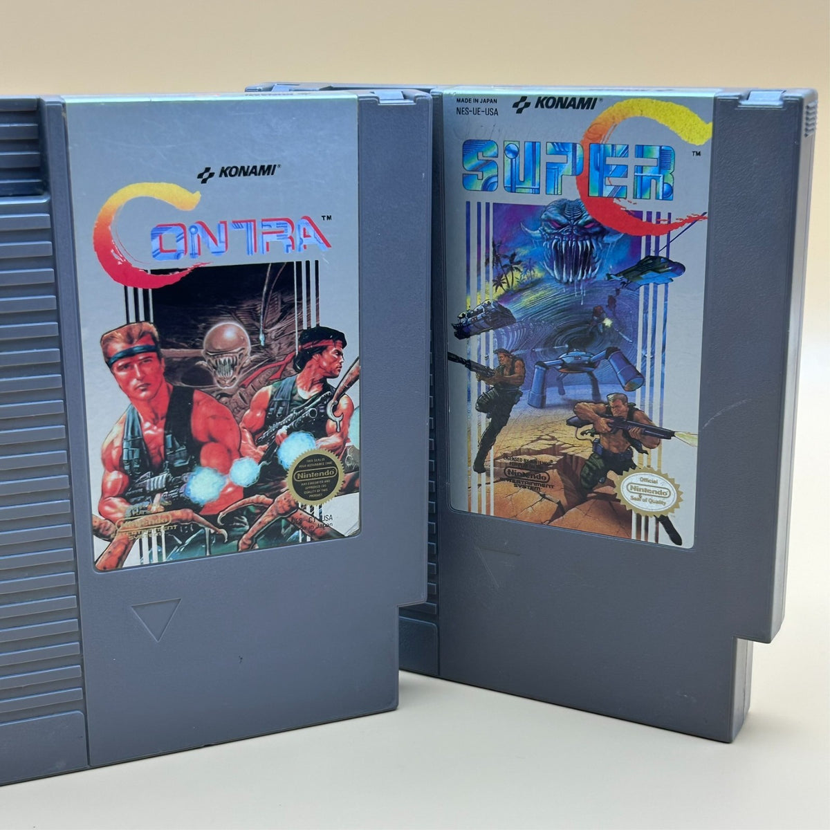 CONTRA & SUPER C NES Game Lot Authentic Nintendo Carts Cleaned & Tested