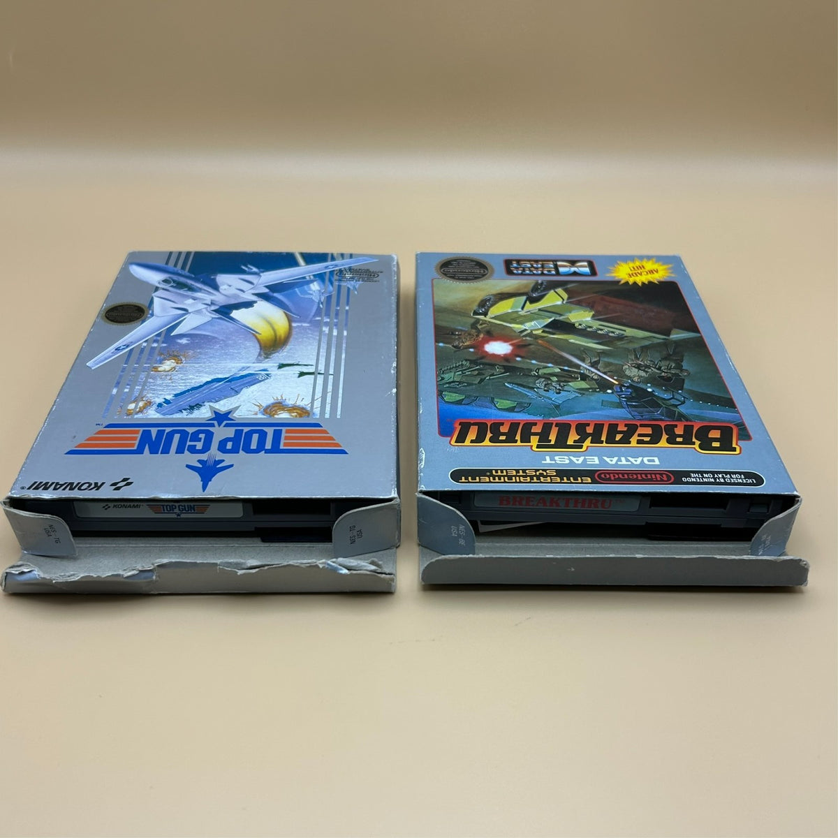 Nintendo NES Lot 5 Screw TOP GUN & BREAKTHRU Boxed 1980s