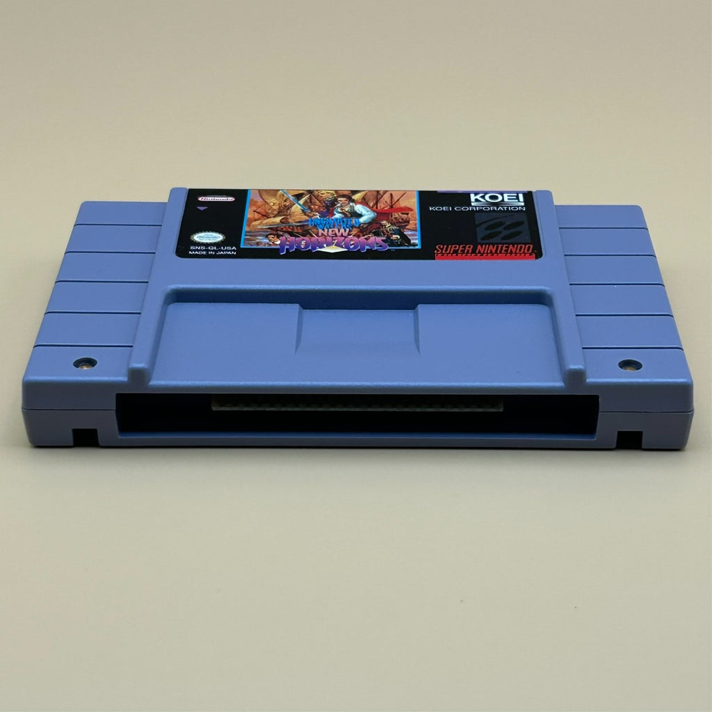 SNES UNCHARTED WATERS:  NEW HORIZONS Authentic Super Nintendo Game Tested Nice