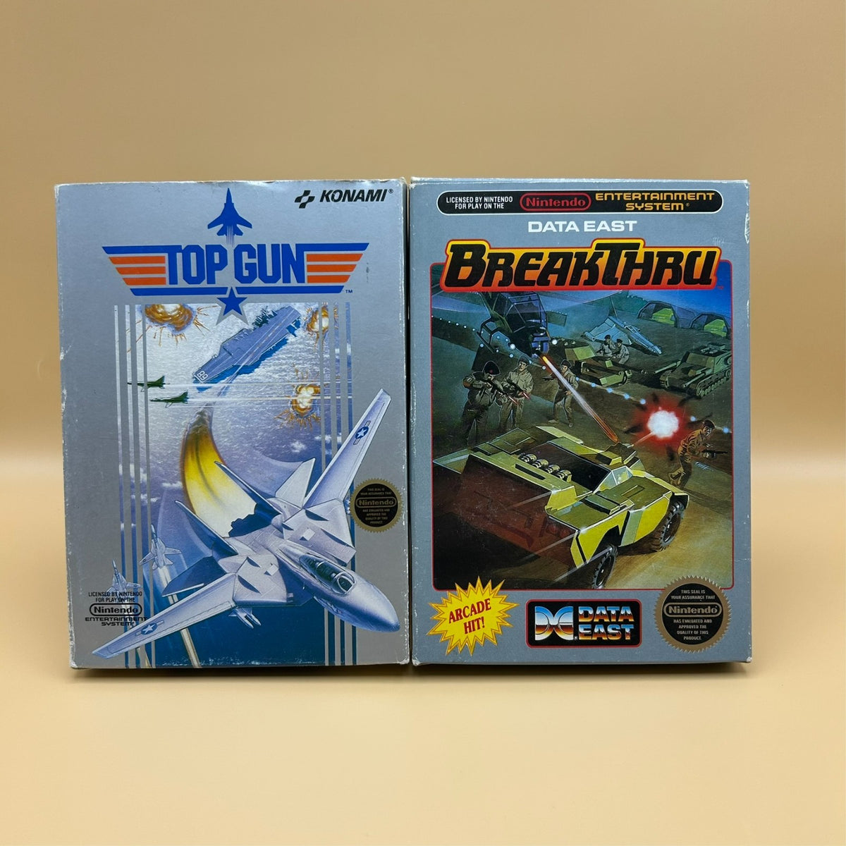 Nintendo NES Lot 5 Screw TOP GUN & BREAKTHRU Boxed 1980s