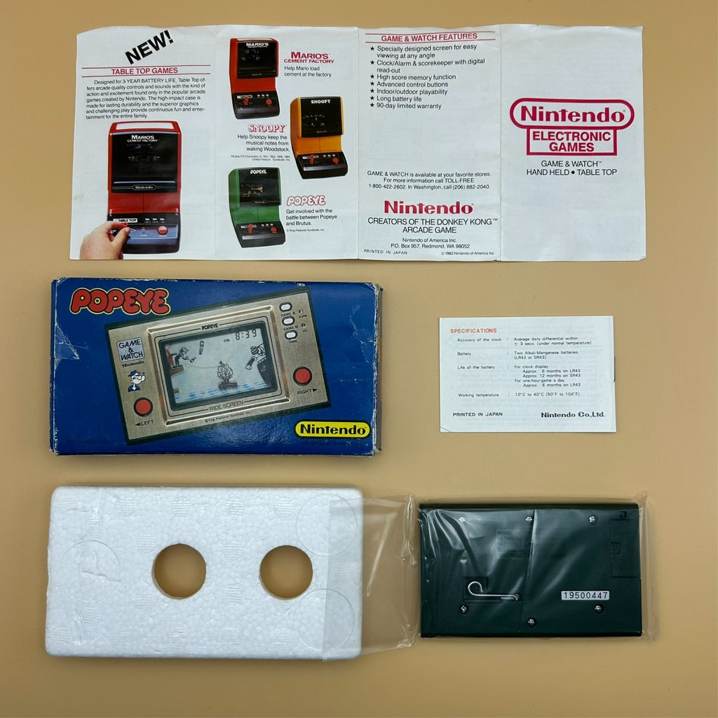 POCKETSIZE POPEYE Nintendo Game & Watch PP-23 Vintage NOA