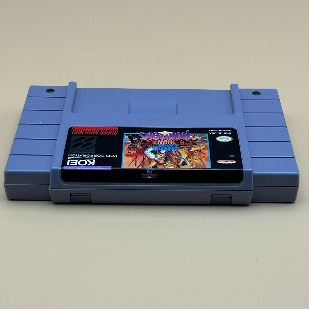 SNES UNCHARTED WATERS:  NEW HORIZONS Authentic Super Nintendo Game Tested Nice