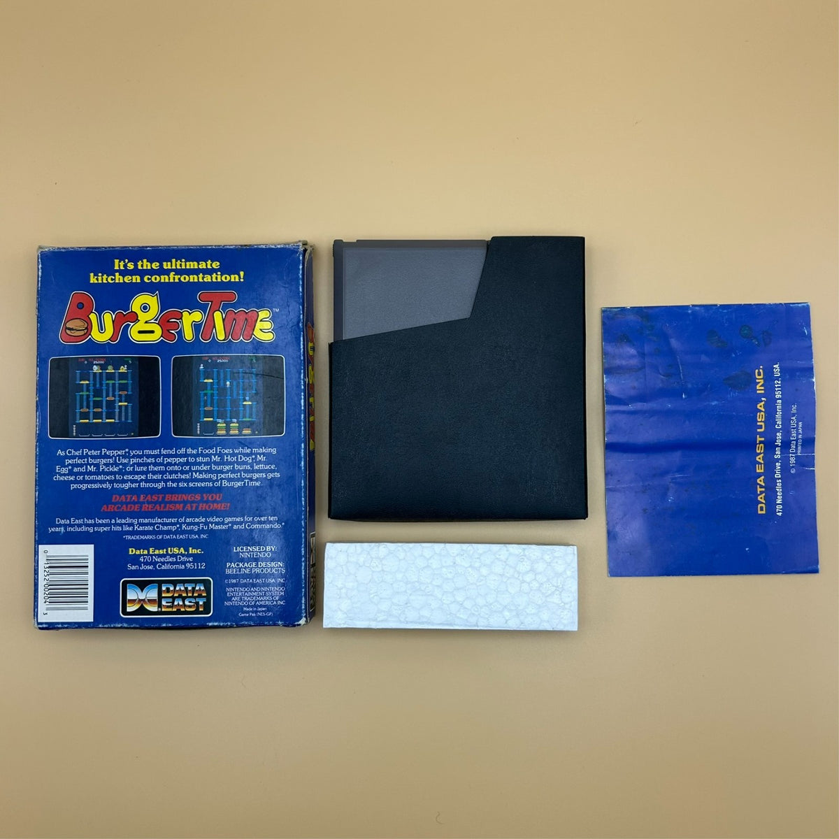 Nintendo NES Lot BURGER TIME & COBRA COMMAND Data East Authentic Boxed 1980s