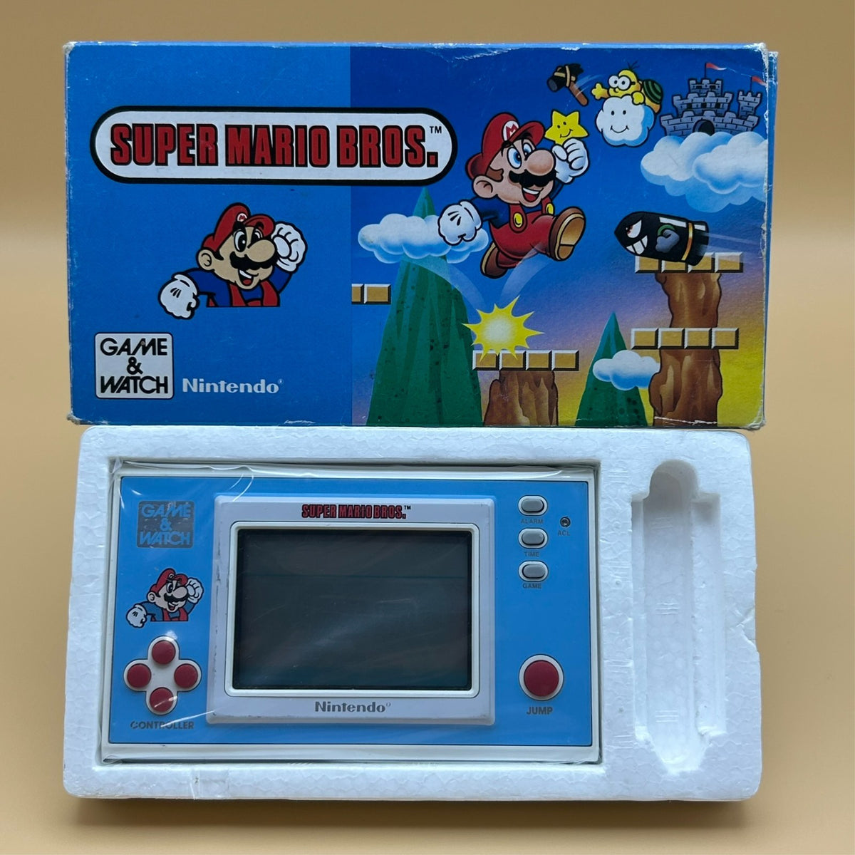 SUPER MARIO BROS. Nintendo Game & Watch YM-105 New Wide Series w/ Box 1988