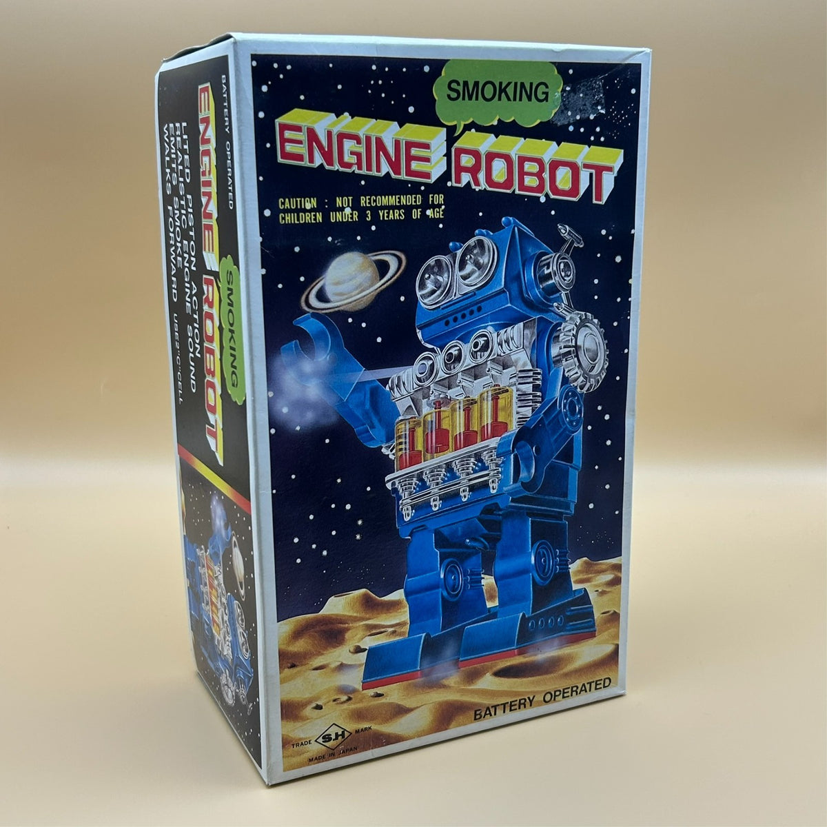 Horikawa Smoking Engine Robot Vintage Japan CIB 1970s