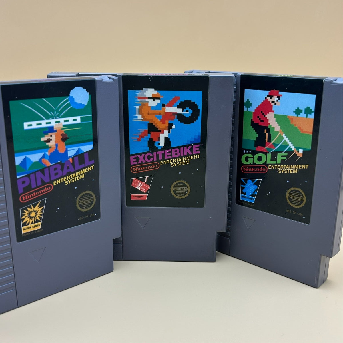 EXCITEBIKE / PINBALL / GOLF NES Lot Authentic Nintendo Cleaned & Tested