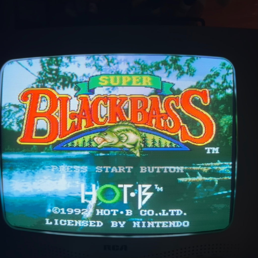 SNES SUPER BLACK BASS Authentic Super Nintendo Game Cart Cleaned & Tested