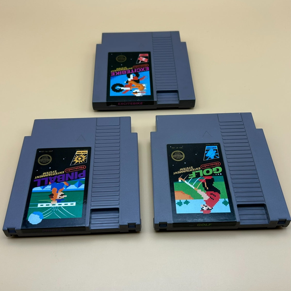 EXCITEBIKE / PINBALL / GOLF NES Lot Authentic Nintendo Cleaned & Tested