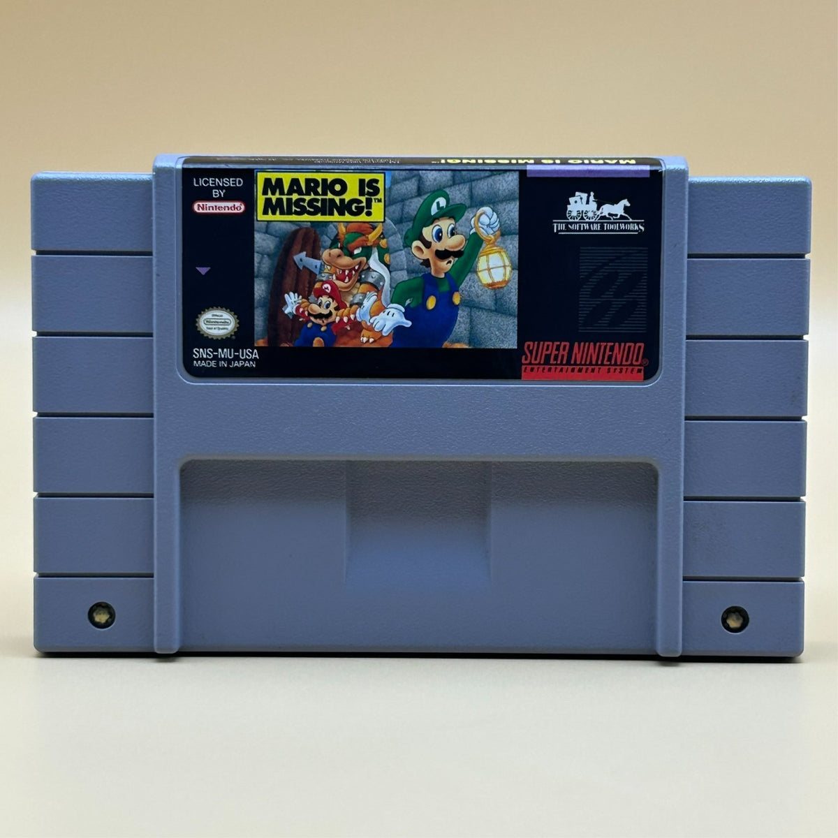 SNES MARIO IS MISSING Authentic Super Nintendo Game Cart Cleaned & Tested