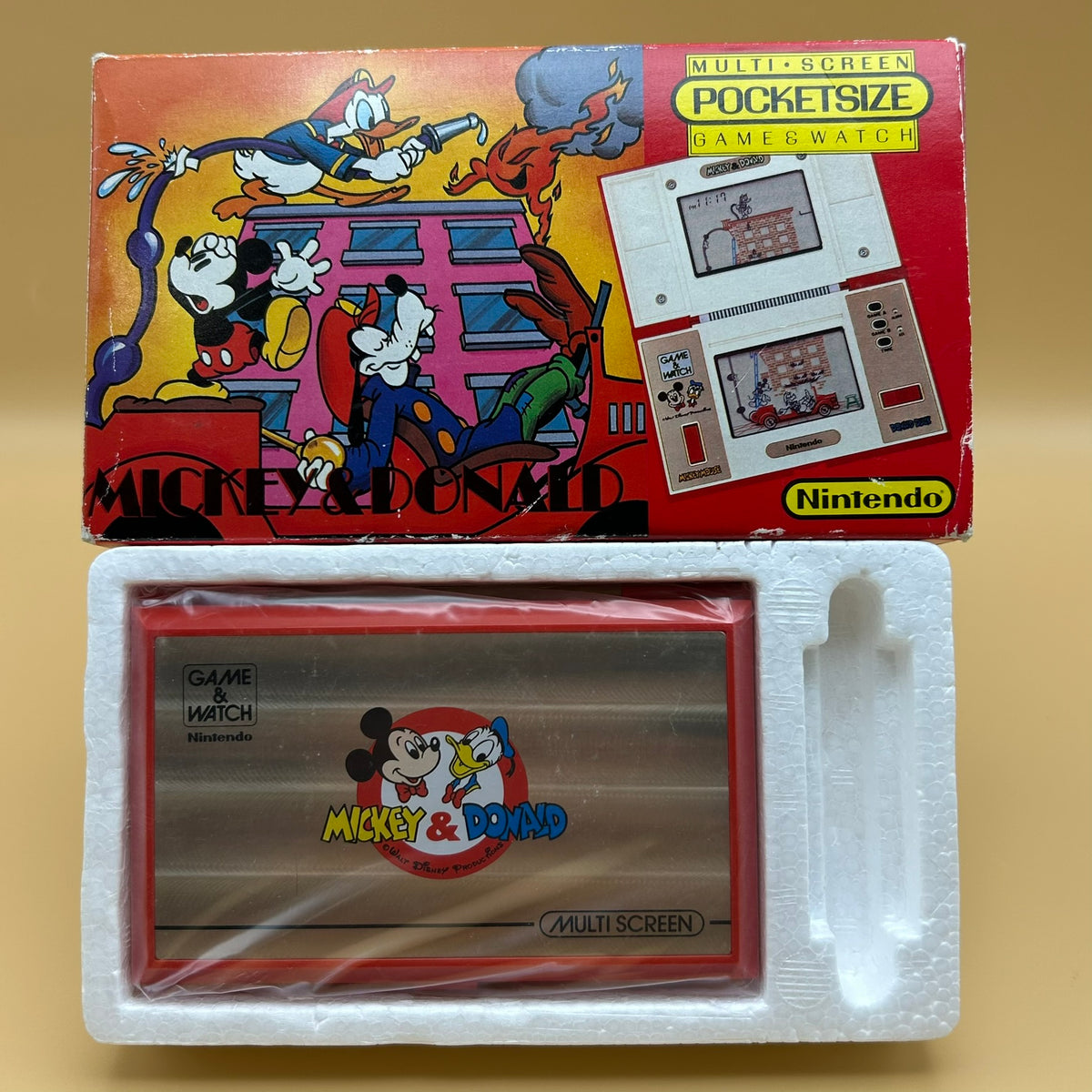 POCKETSIZE MICKEY & DONALD Nintendo Game & Watch DM-53 1982 MIB