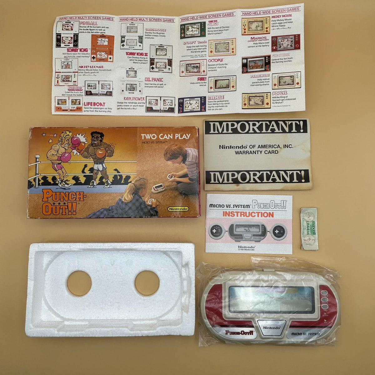 PUNCH-OUT!! Pocketsize Nintendo Game & Watch Micro vs. System Boxed NOA